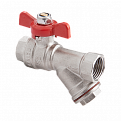 BV.632.04 Кран с фильтром MVI 1/2" вн.-вн., бабочка