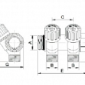 1135954 USYSTEMS коллектор SH 1" с вентилями НР/ВР 3x1/2"НР, ц/ц 38мм '5И